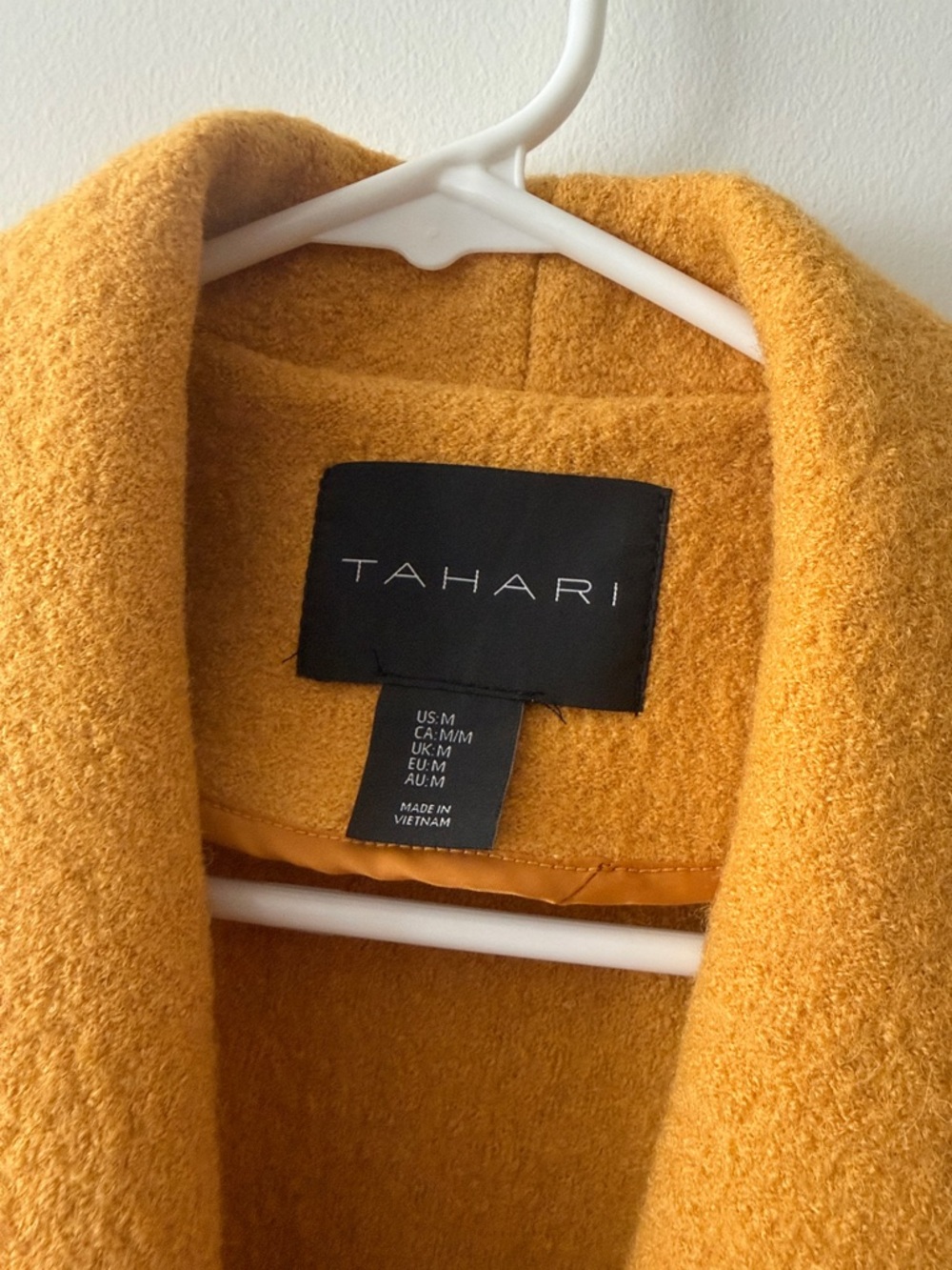 Tahari Golden Yellow Open-Front Draped Coat - Picture 2 of 3
